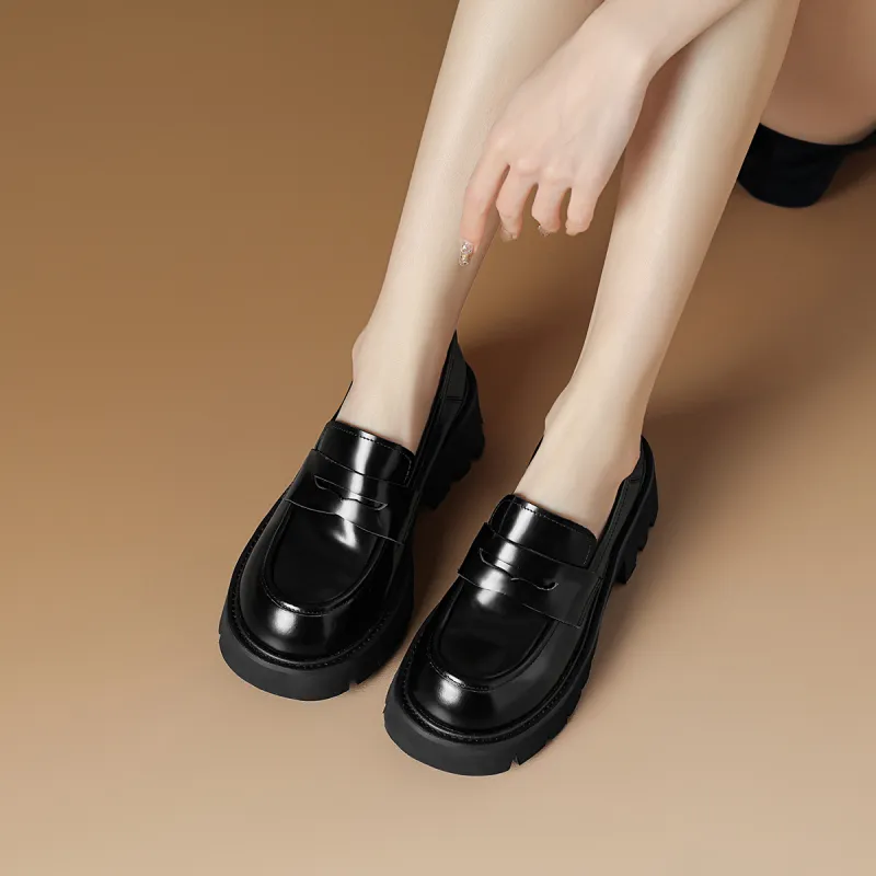 Rosa Bianca Loafers 5.2cm Women's Black-2