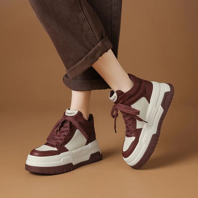 Rosa Bianca Lightweight Height Increasing High Top Skateboard Shoes Women's-10