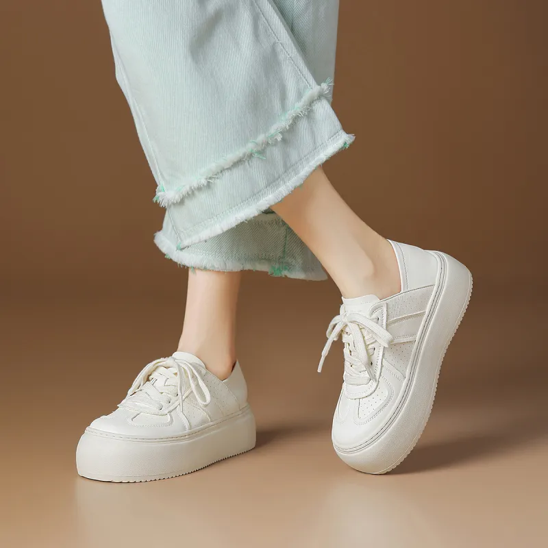 Rosa Bianca Lightweight Height Increasing Low Top Skateboard Shoes Women's-5