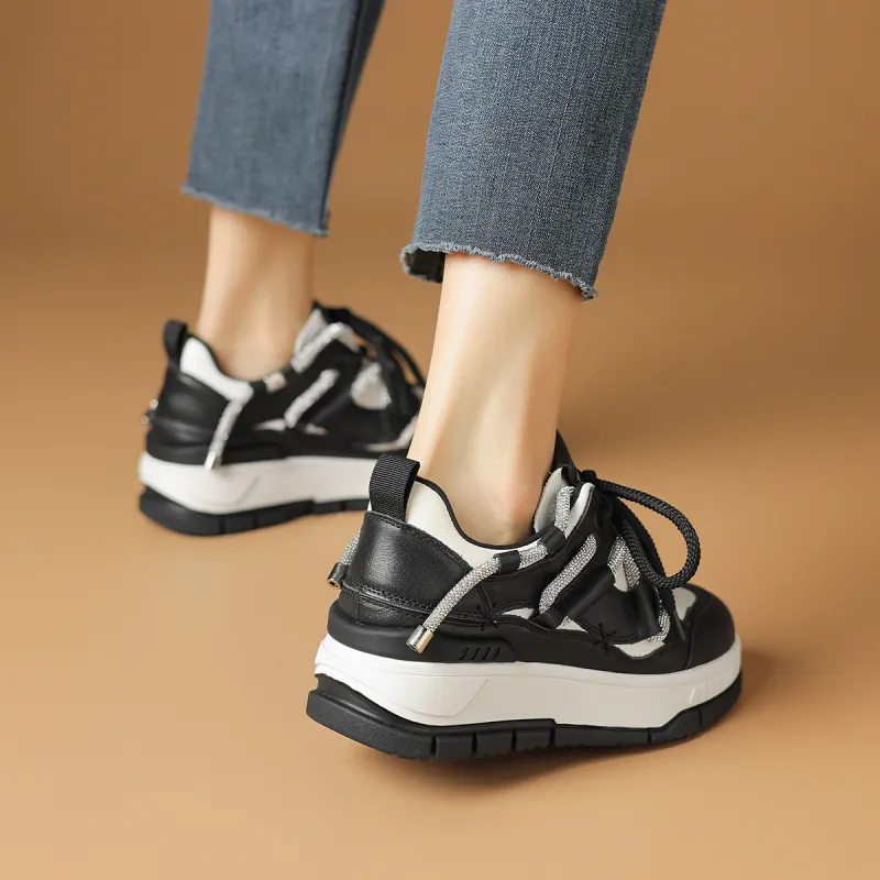 Rosa Bianca Warm Anti-Slip And Wear-Resistant Lightweight Breathable Height Increasing Low-Top Skateboard Shoes Women's-12