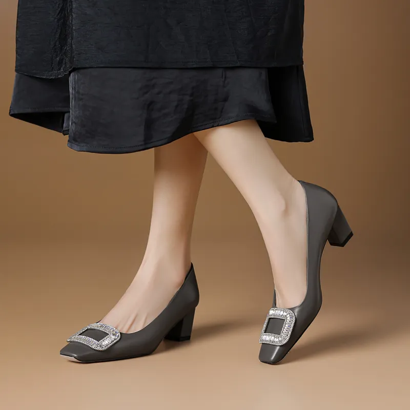 Rosa Bianca Chunky Heel High Heels 4.7cm Women's-10