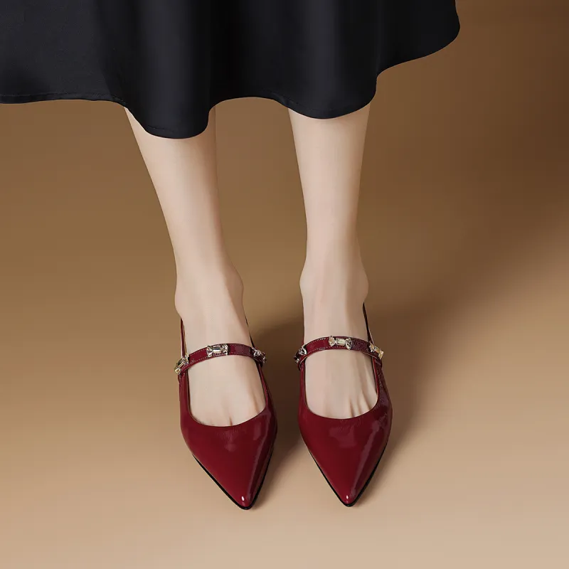 Rosa Bianca High Heels Women's Burgundy/Ecru/Black-15