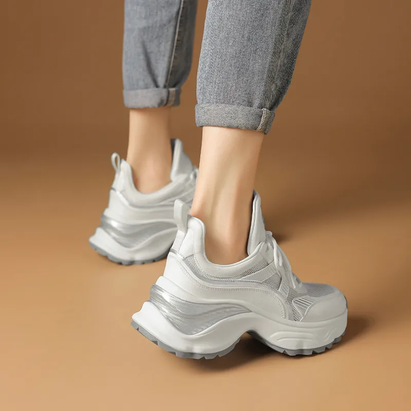 Rosa Bianca Breathable Lightweight Height Increasing Low Top Chunky Sneakers Women's-6