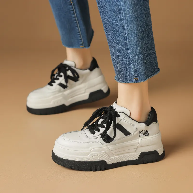 Rosa Bianca Breathable Lightweight Height Increasing Warm Low-Top Skateboard Shoes Women's-2