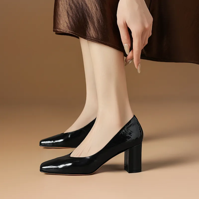 Rosa Bianca Chunky Heel High Heels 6.5cm Women's-12