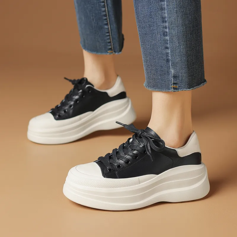 Rosa Bianca Warm Lightweight Breathable Height Increasing Low-Top Casual Shoes Women's-2