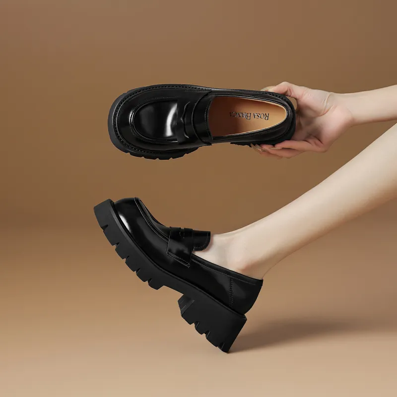 Rosa Bianca Loafers 5.2cm Women's Black-3