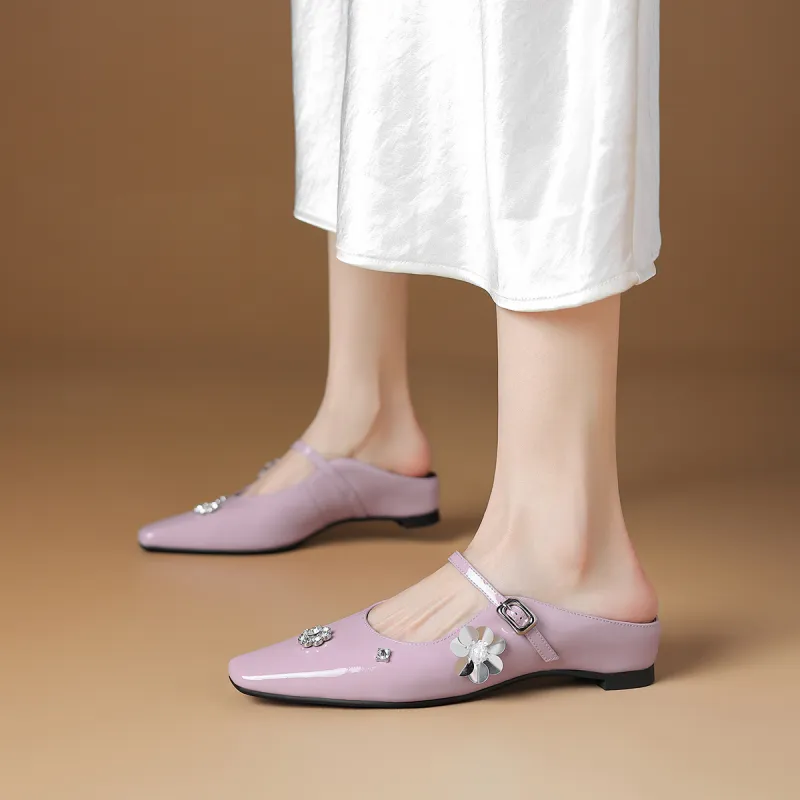 Rosa Bianca Rubber Sole Abrasion Resistant Closed Toe Slippers Women's-1