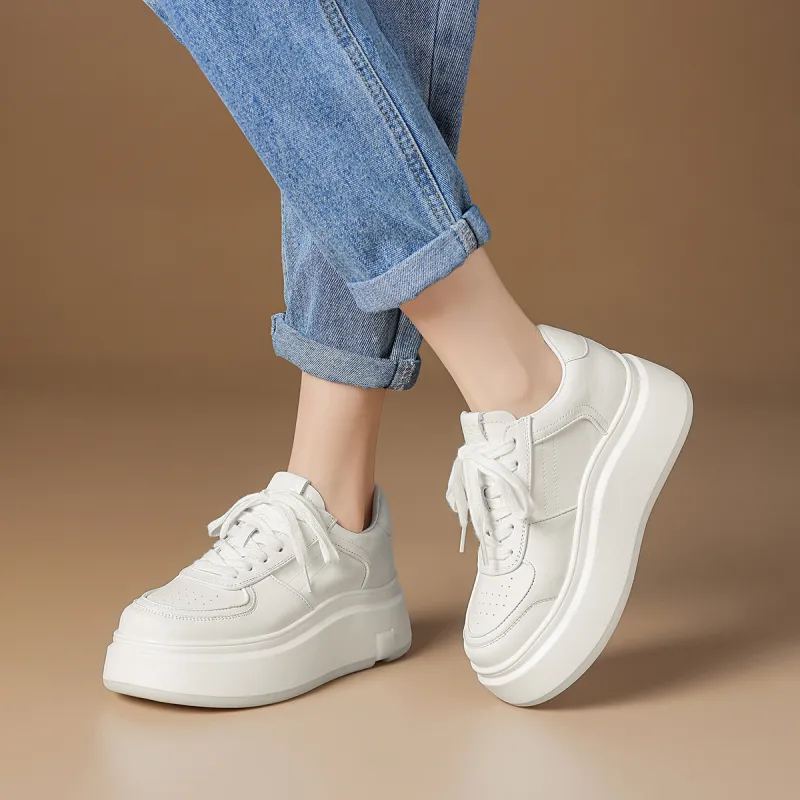 Rosa Bianca White Sneakers Low Top Skateboard Shoes Women's White-5