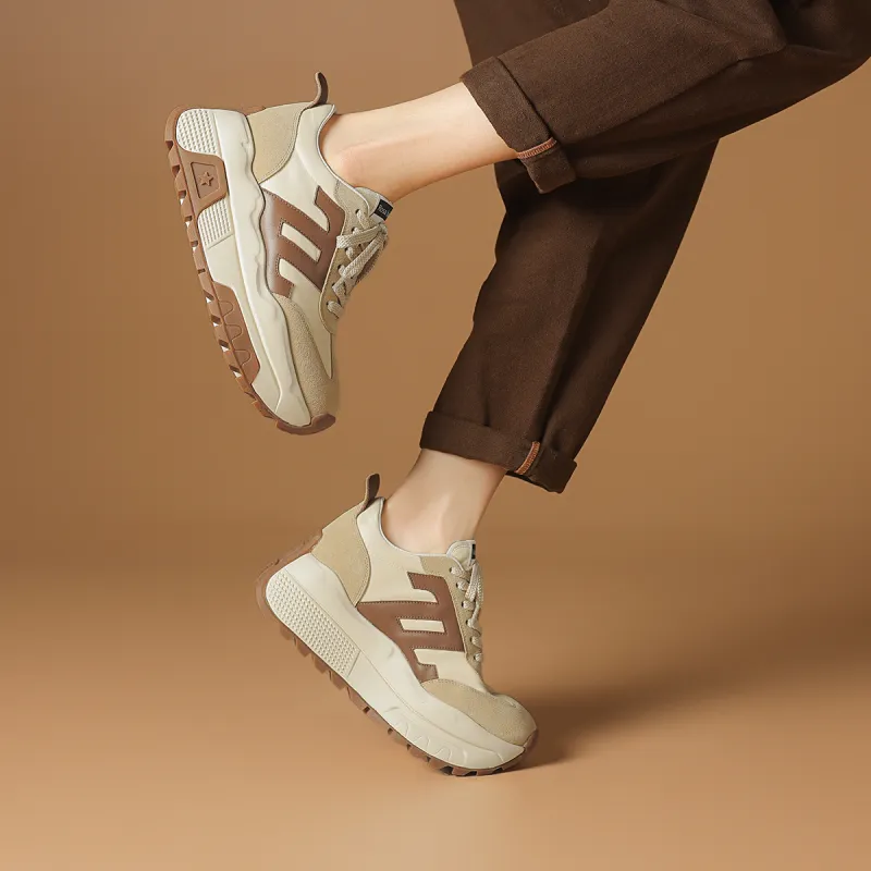 Rosa Bianca Anti Slip Wear Resistant Breathable Lightweight Height Increasing Warm Low Top Chunky Sneakers Women's-6