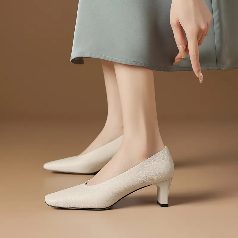 Rosa Bianca Chunky Heel High Heels 5.6cm Women's-5