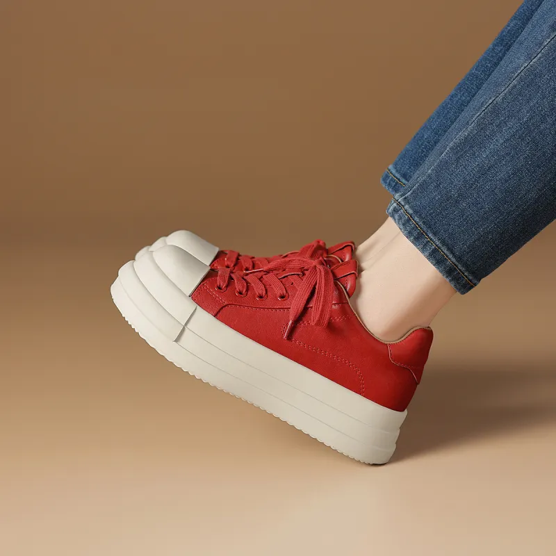 Rosa Bianca Lightweight Height Increasing Low Top Skateboard Shoes Women's-9