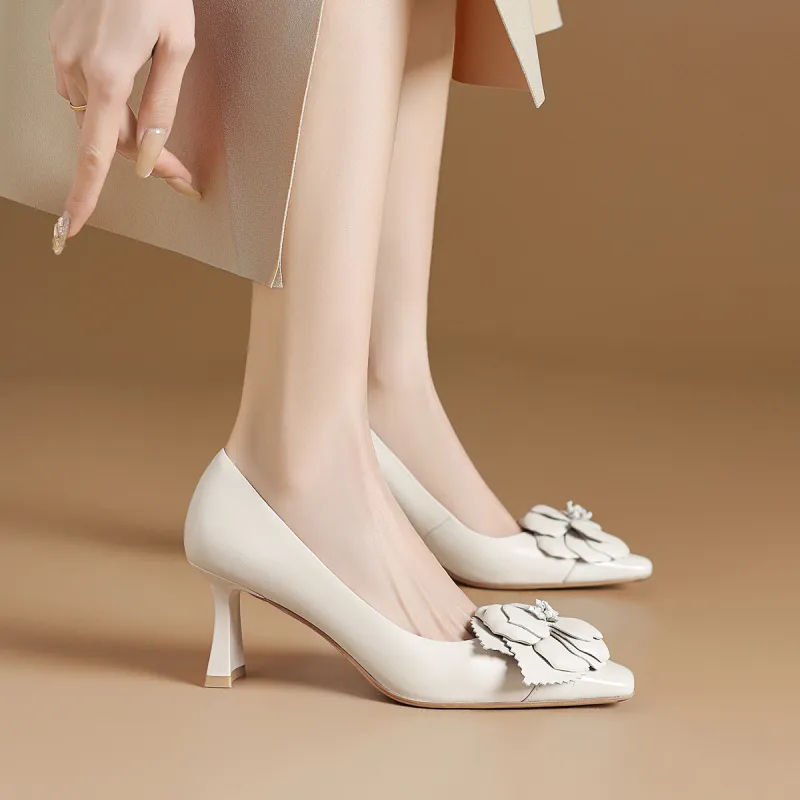 Rosa Bianca Chunky Heel High Heels 6cm Women's-4