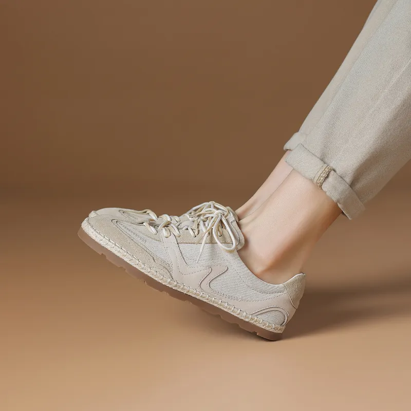 Rosa Bianca Low Top Casual Shoes Women's Beige Apricot-4