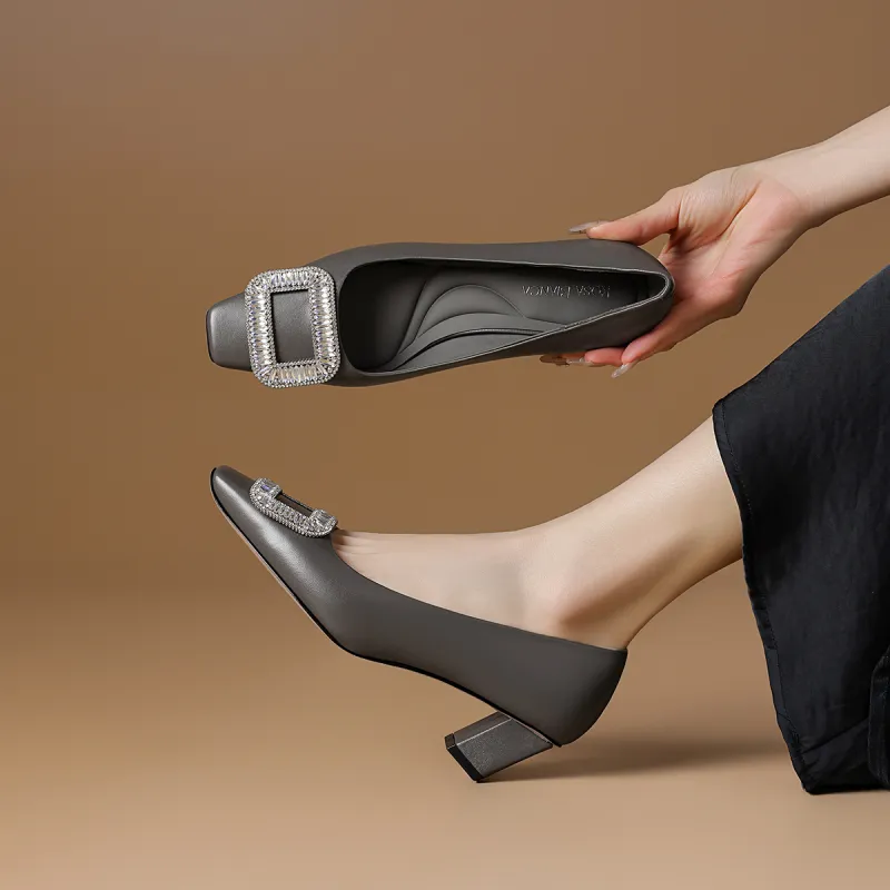 Rosa Bianca Chunky Heel High Heels 4.7cm Women's-8