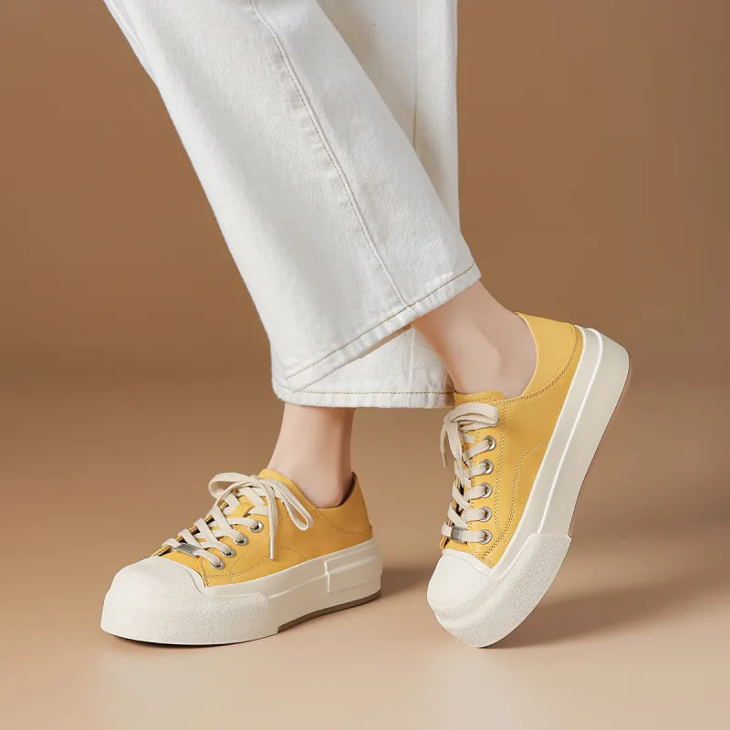 Rosa Bianca Lightweight Height Increasing Low-Top Skateboard Shoes Women's-5