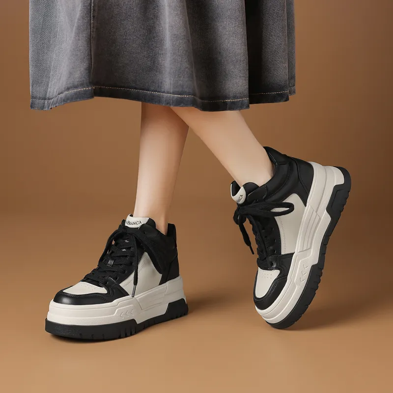 Rosa Bianca Lightweight Height Increasing High Top Skateboard Shoes Women's-3