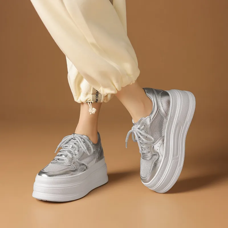 Rosa Bianca Lightweight Breathable Height Increasing Low-Top Skateboard Shoes Women's-10