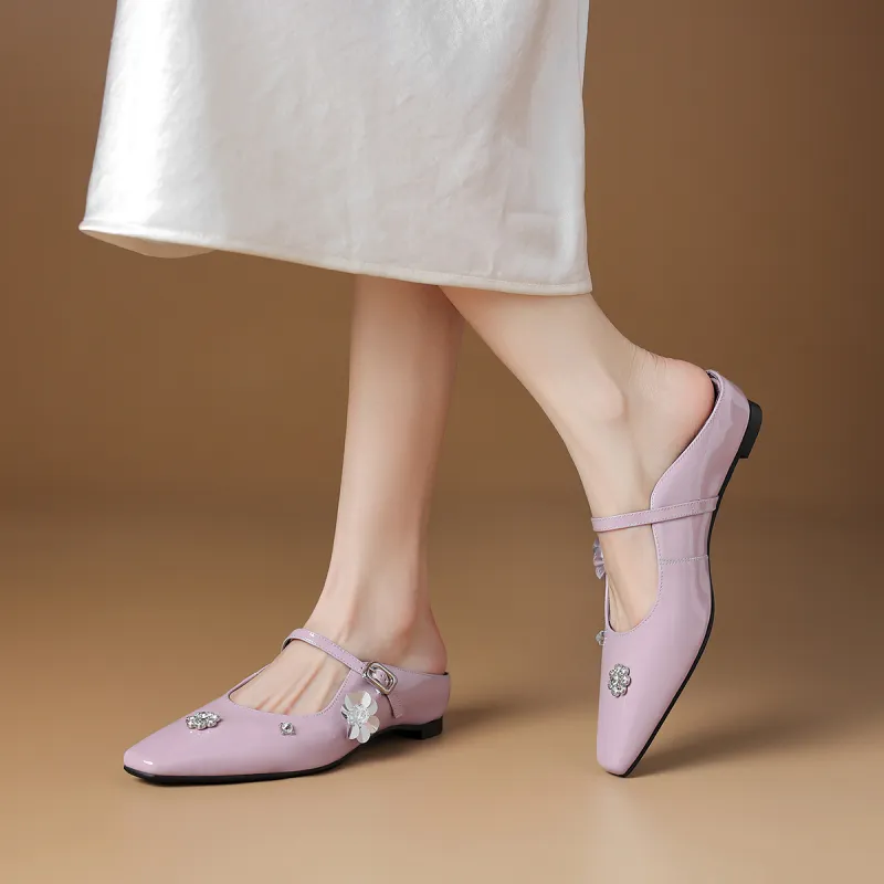 Rosa Bianca Rubber Sole Abrasion Resistant Closed Toe Slippers Women's-3