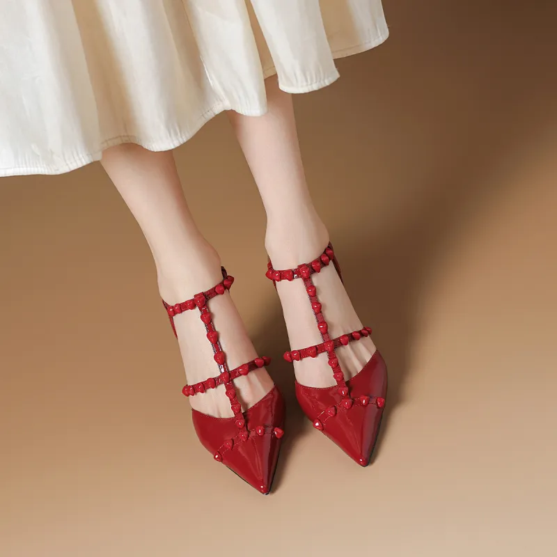 Rosa Bianca Slim Heel High Heels 8cm Women's-11