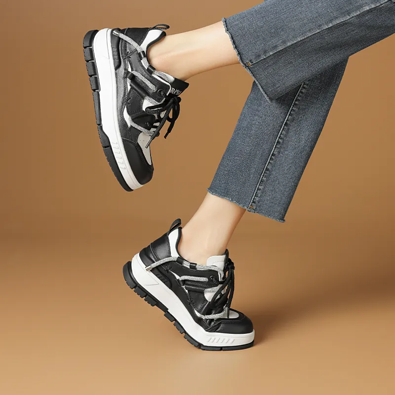 Rosa Bianca Warm Anti-Slip And Wear-Resistant Lightweight Breathable Height Increasing Low-Top Skateboard Shoes Women's-13