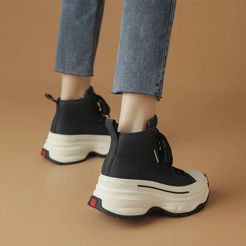 Rosa Bianca Cushioning Wear-Resistant High-Top Chunky Sneakers Women's-6