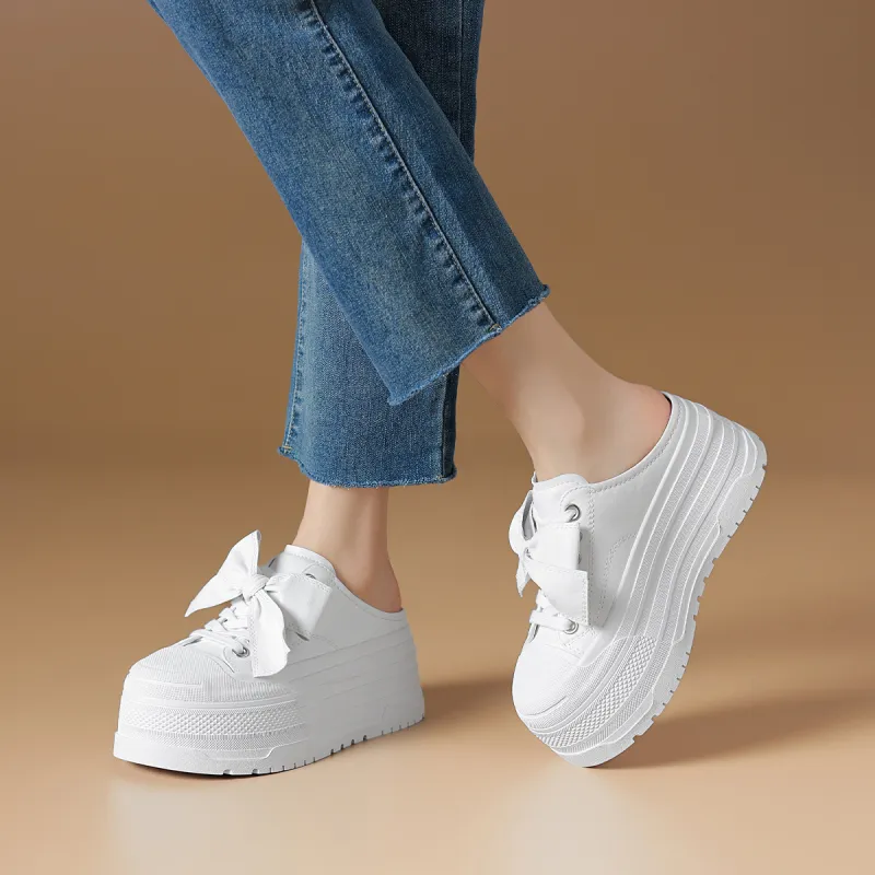 Rosa Bianca Wrap toe Slippers Women's White-5
