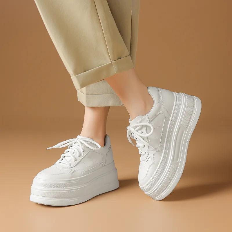 Rosa Bianca Lightweight Breathable Height Increasing Low-Top Skateboard Shoes Women's-4