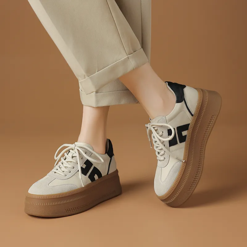 Rosa Bianca Breathable Height Increasing Low Top Skateboard Shoes Women's-4