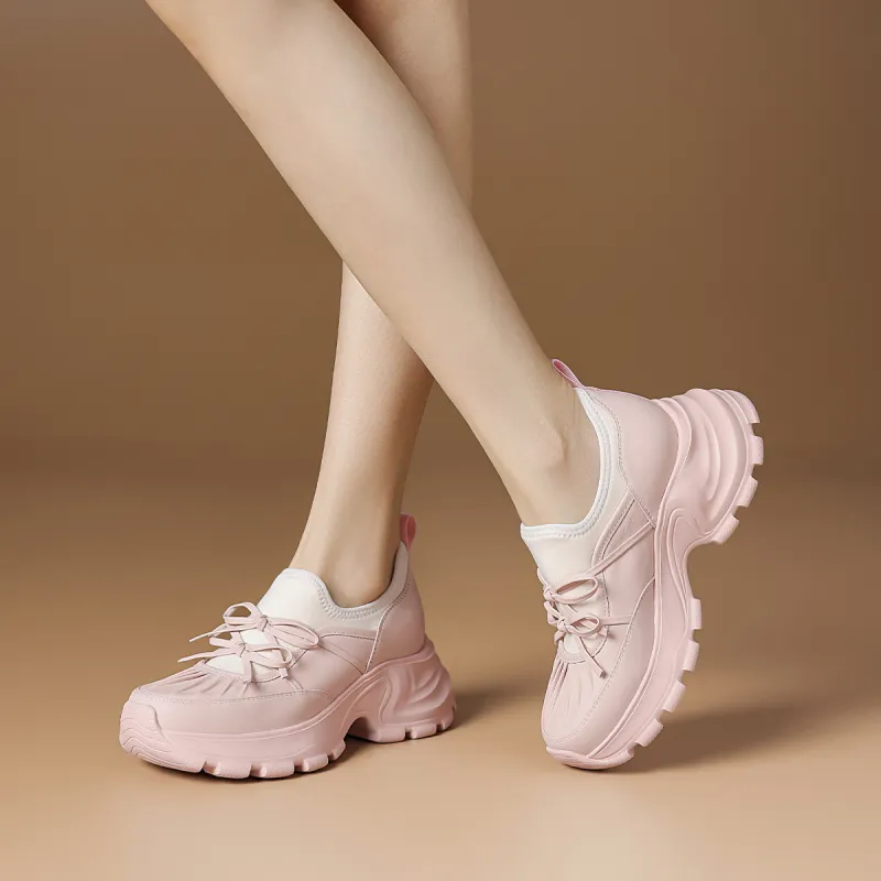 Rosa Bianca Lightweight Height Increasing Low Top Chunky Sneakers Women's-12