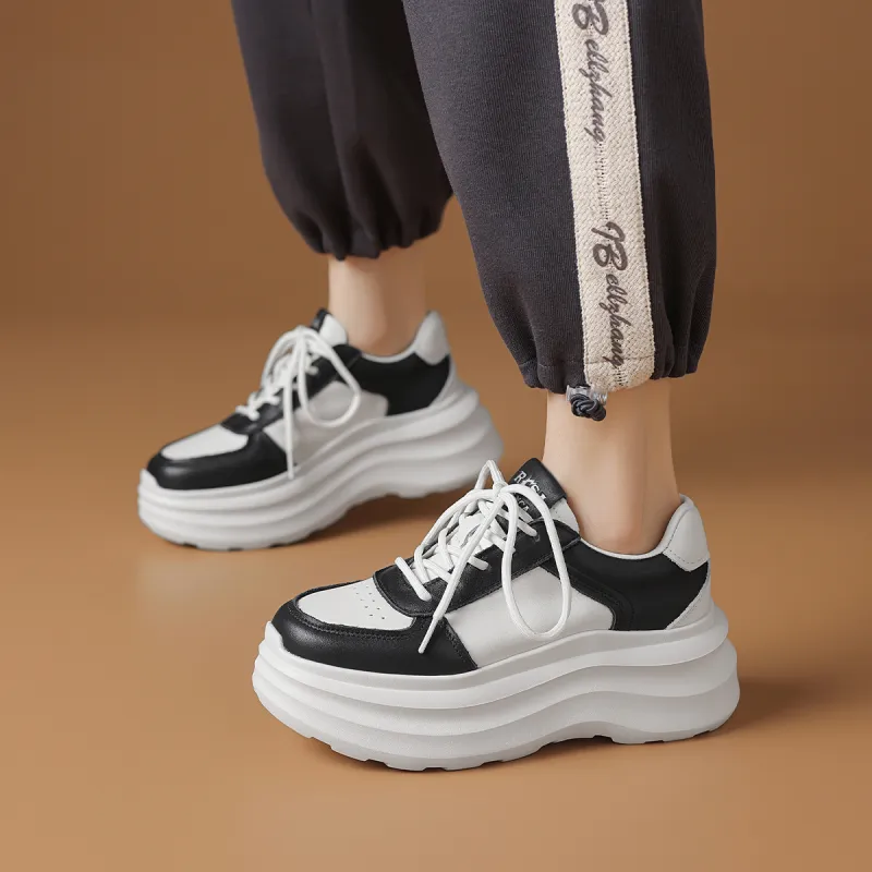 Rosa Bianca Breathable Lightweight Height Increasing Low-Top Chunky Sneakers Women's-10