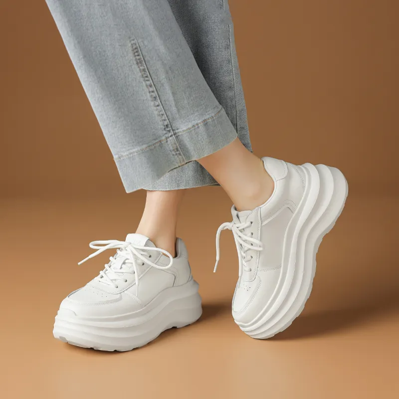 Rosa Bianca Breathable Lightweight Height Increasing Low-Top Chunky Sneakers Women's-4