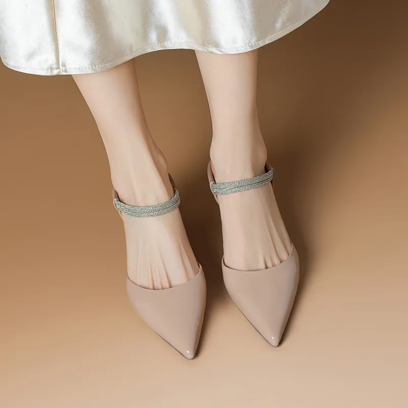 Rosa Bianca Flared Heel High Heels 8cm Women's-11