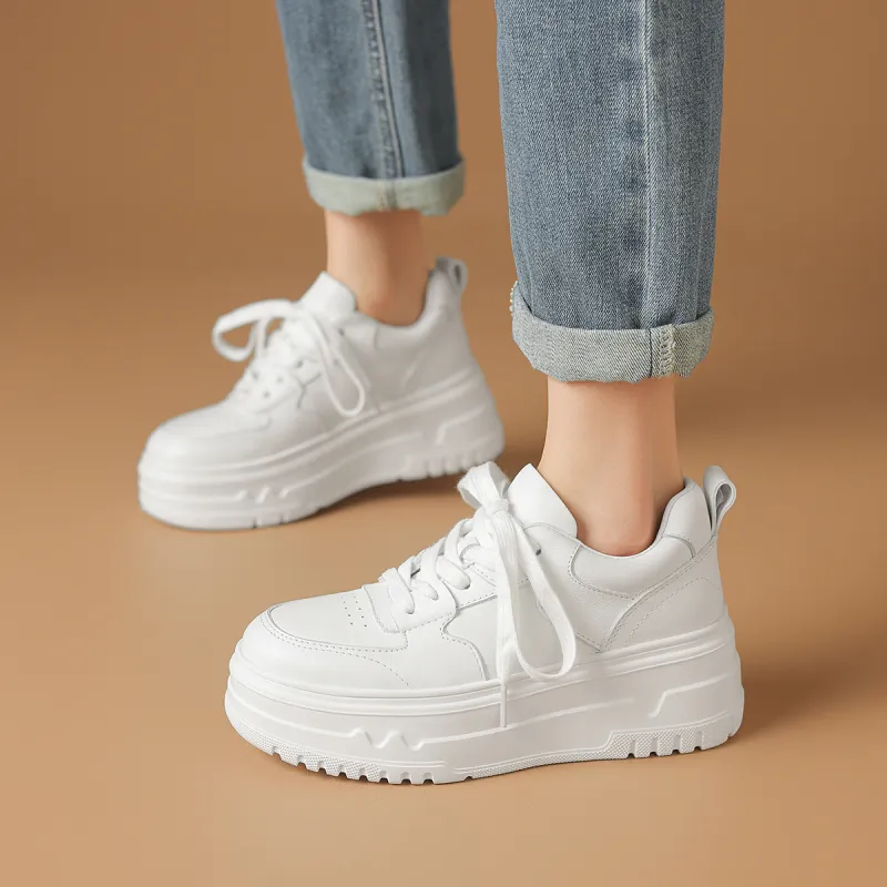 Rosa Bianca Breathable Lightweight Height Increasing Warm Low-Top Casual Shoes Women's-2