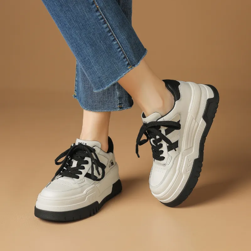 Rosa Bianca Breathable Lightweight Height Increasing Warm Low-Top Skateboard Shoes Women's-3