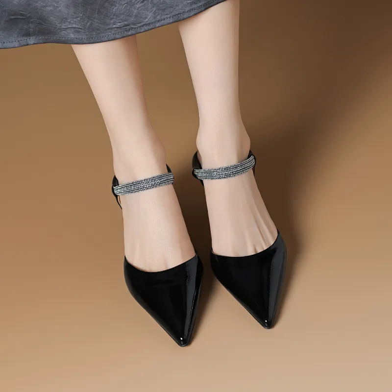 Rosa Bianca Flared Heel High Heels 8cm Women's-5