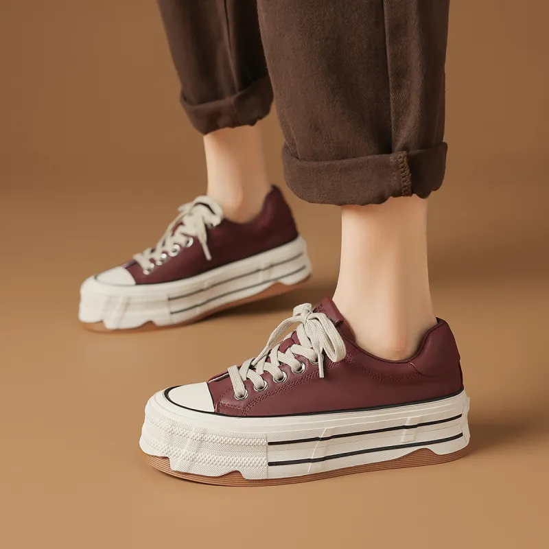 Rosa Bianca Low-Top Skateboard Shoes Women's Ancora Red-19