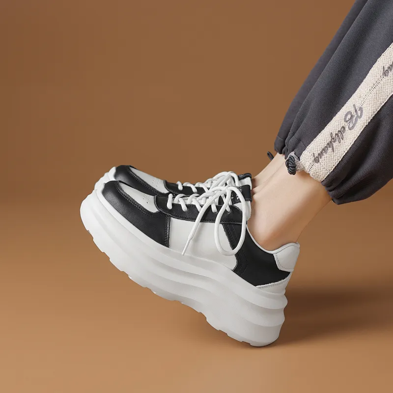 Rosa Bianca Breathable Lightweight Height Increasing Low-Top Chunky Sneakers Women's-11