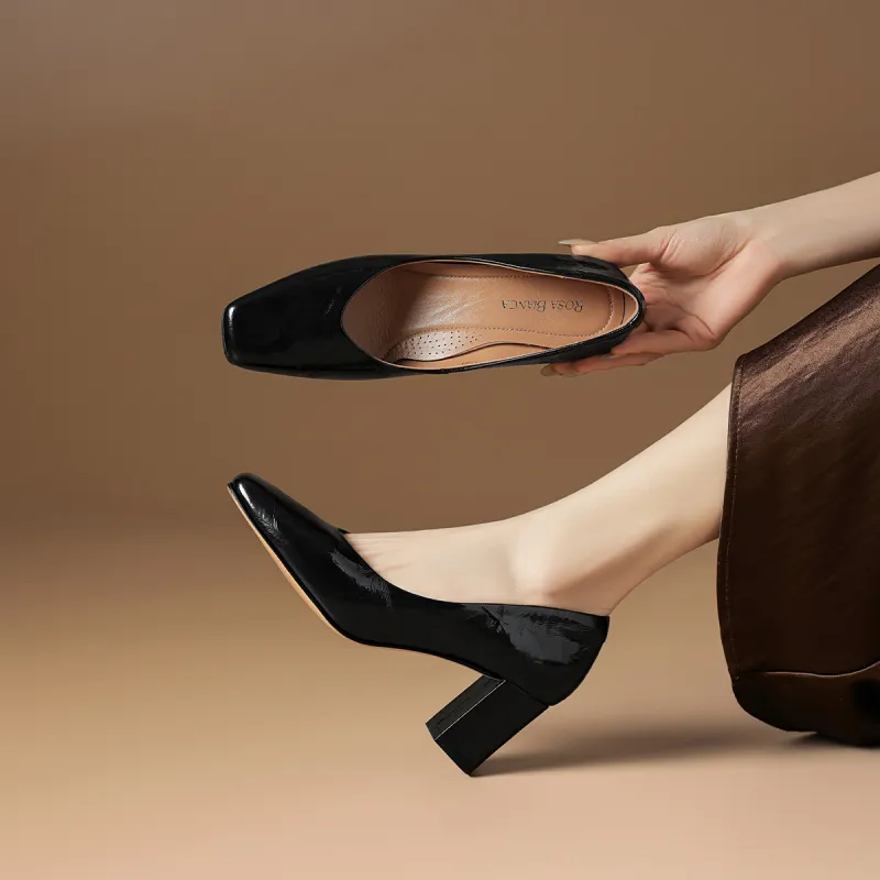 Rosa Bianca Chunky Heel High Heels 6.5cm Women's-9