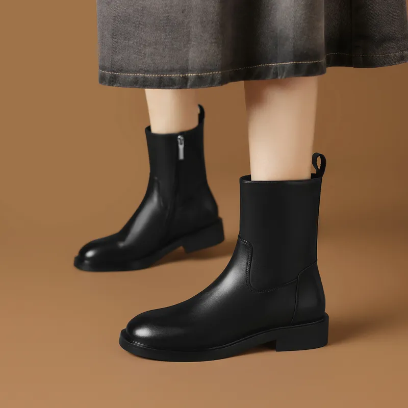 Rosa Bianca Short Martin Boot Women's Black-1