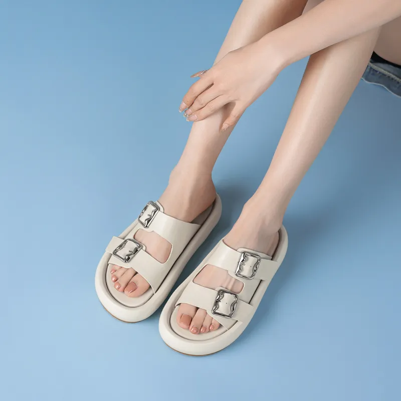 Rosa Bianca PU Polyurethane Rubber Sole Abrasion Resistant Slide Slippers Women's-9