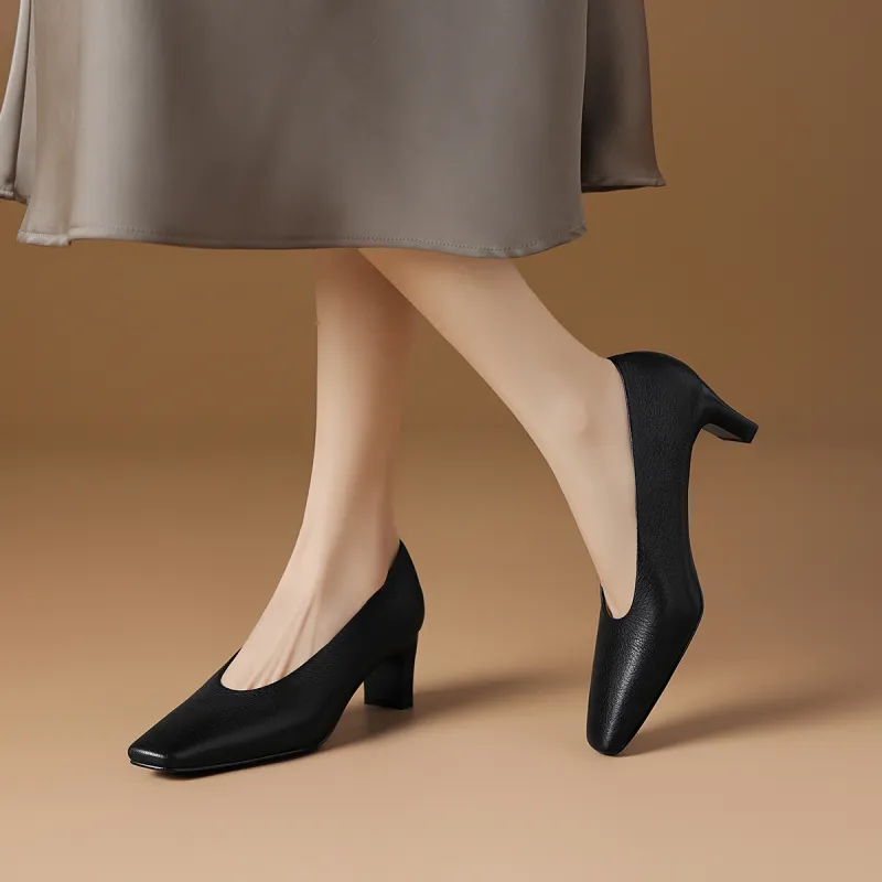 Rosa Bianca Chunky Heel High Heels 5.6cm Women's-11