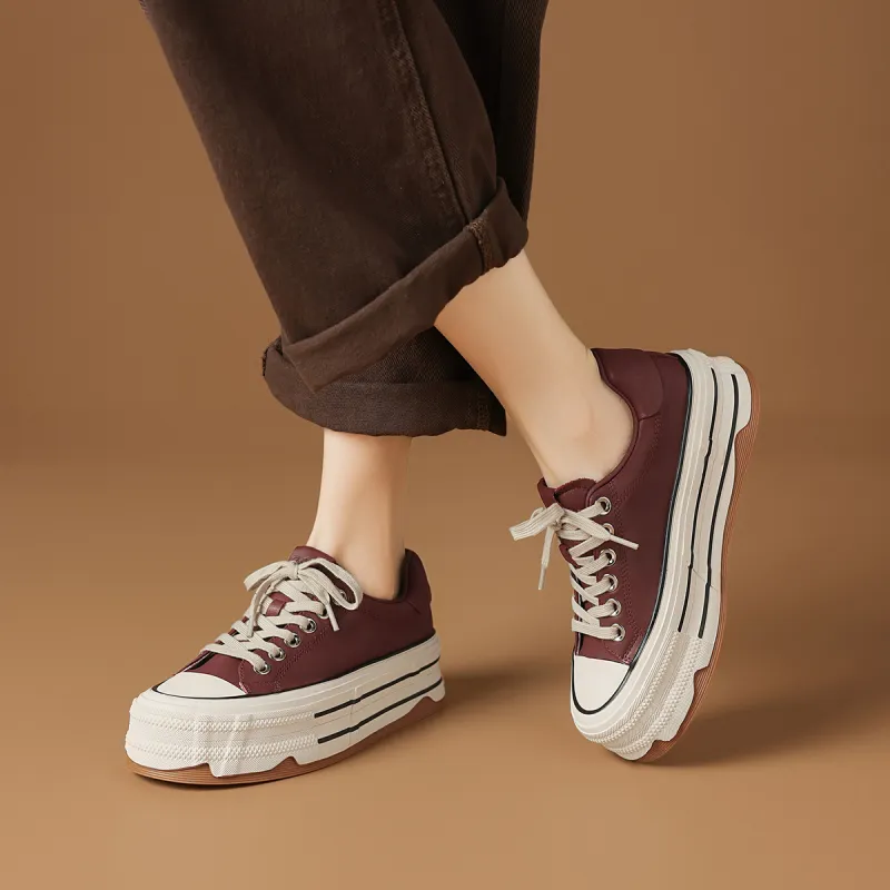 Rosa Bianca Low-Top Skateboard Shoes Women's Ancora Red-20