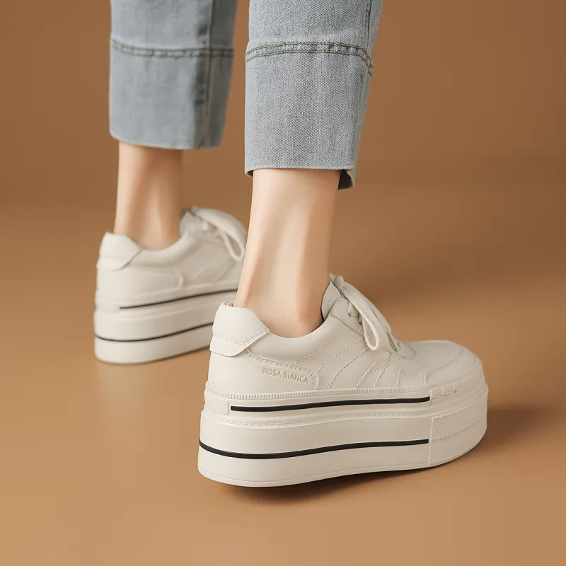 Rosa Bianca Lightweight Breathable Height Increasing Low-Top Skateboard Shoes Women's-4