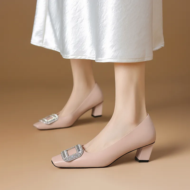 Rosa Bianca Chunky Heel High Heels 4.7cm Women's-13