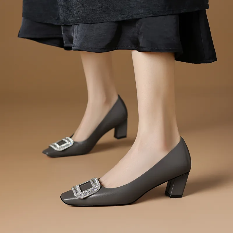 Rosa Bianca Chunky Heel High Heels 4.7cm Women's-7