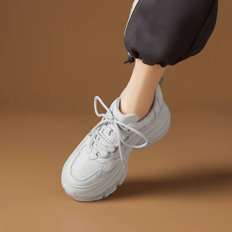 Rosa Bianca Wear-Resistant Breathable Height Increasing Low-Top Chunky Sneakers Women's-3