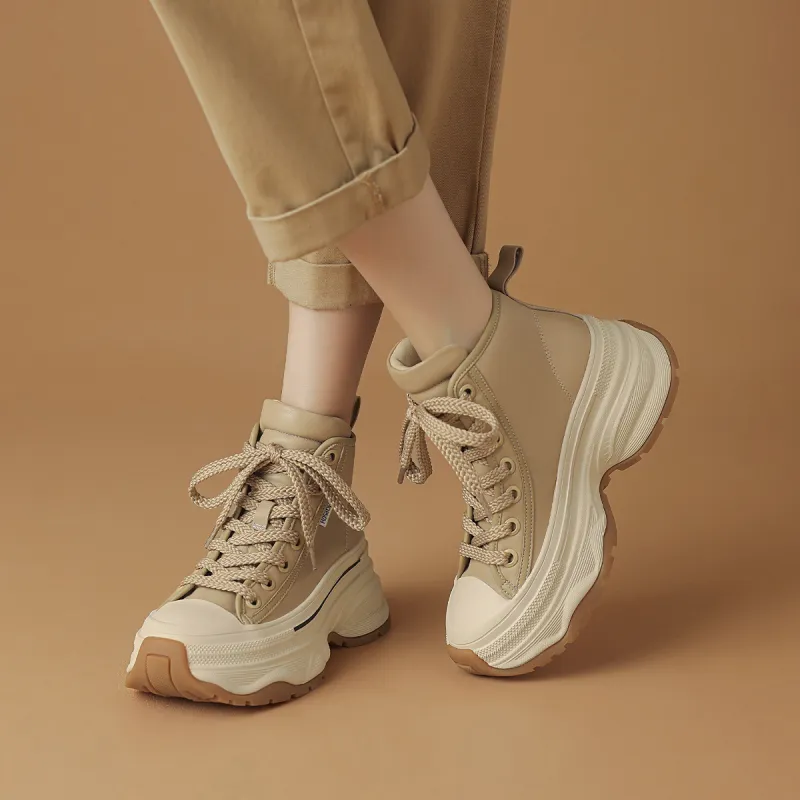 Rosa Bianca Cushioning Wear-Resistant High-Top Chunky Sneakers Women's-9