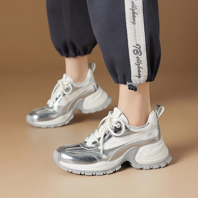 Rosa Bianca Lightweight Height Increasing Low Top Chunky Sneakers Women's-7