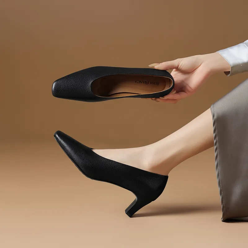 Rosa Bianca Chunky Heel High Heels 5.6cm Women's-9